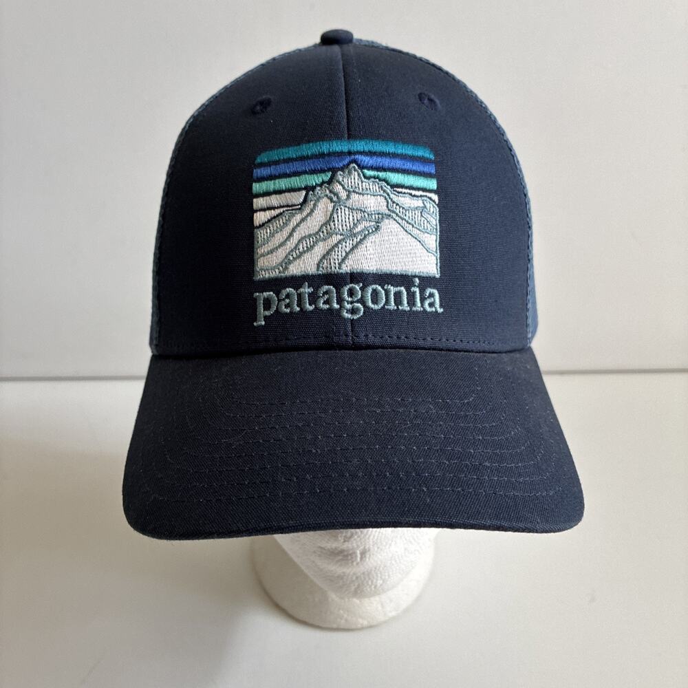 Patagonia Snapback Blue Embroidered Logo Mesh Trucker Hat Cap